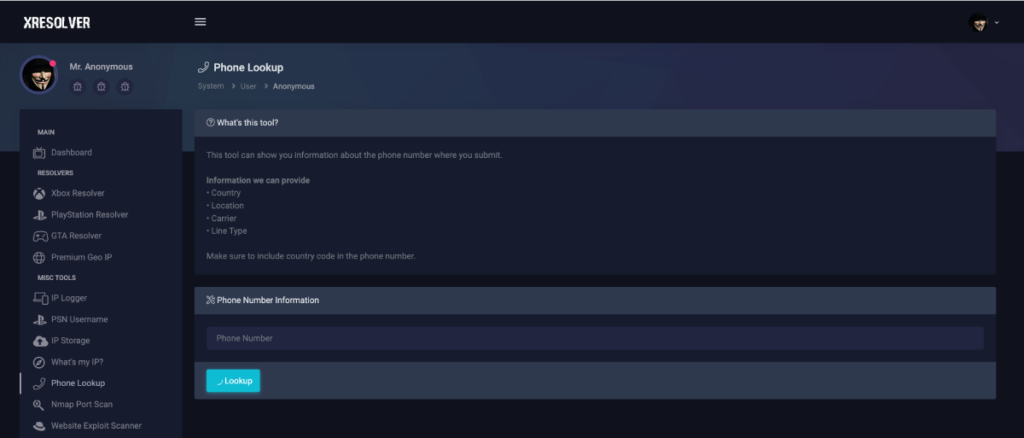 xResolver Recherche de téléphone