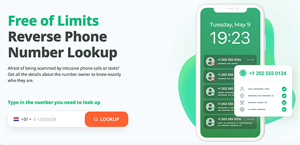 Odwrotne wyszukiwanie numeru telefonu Detectico